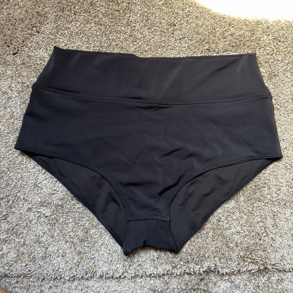 Victoria’s Secret PINK Black High Waisted Bikini Bottom Swimwear Size XL